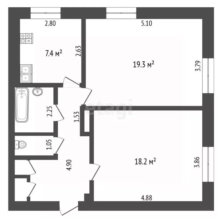 Комната Кемеровская область, Новокузнецк ул. Челюскина, 33 (18.2 м) - Фото 2