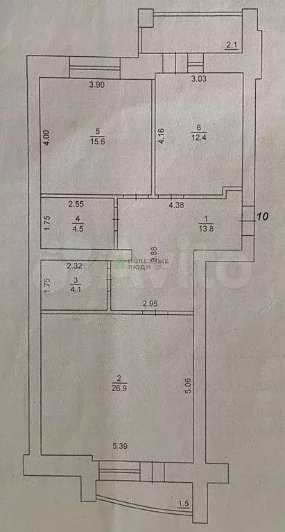 2-к. квартира, 77,3 м, 3/9 эт. - Фото 0