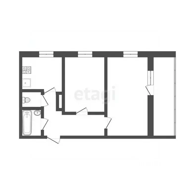2-к кв. Тюменская область, Тюмень ул. 50 лет ВЛКСМ, 107 (49.6 м) - Фото 1