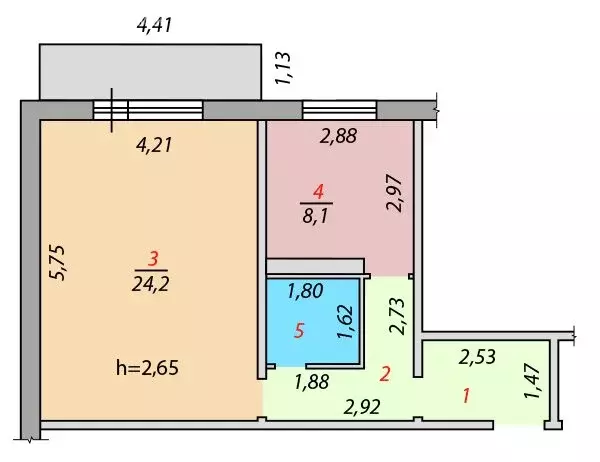1-комнатная квартира: Новокузнецк, улица Берёзовая Роща, 18 (44 м) - Фото 1