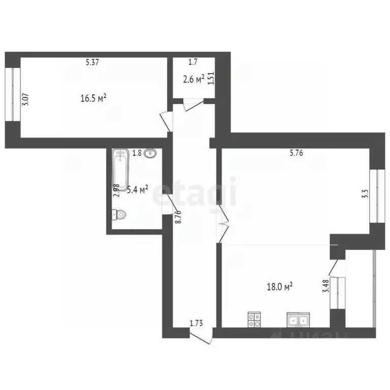 2-к кв. Томская область, Томский район, д. Кисловка, Северный мкр ул. ... - Фото 1