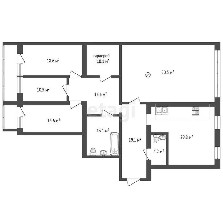 4-комнатная квартира: Тюмень, улица 8 Марта, 2/13 (188.1 м) - Фото 1