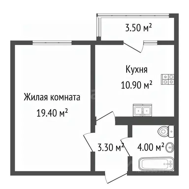 1-к кв. Воронежская область, Новоусманский район, пос. Отрадное ул. ... - Фото 2