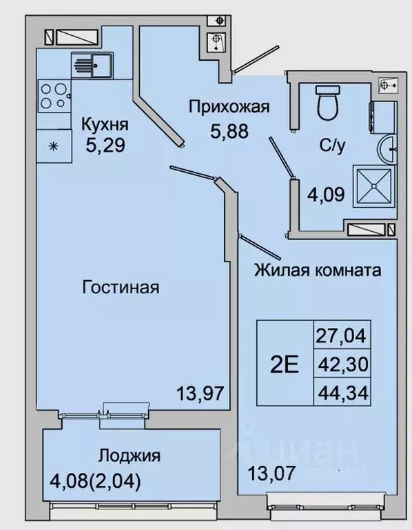 2-к кв. Ростовская область, Батайск ул. Булгакова, 11 (44.34 м) - Фото 0