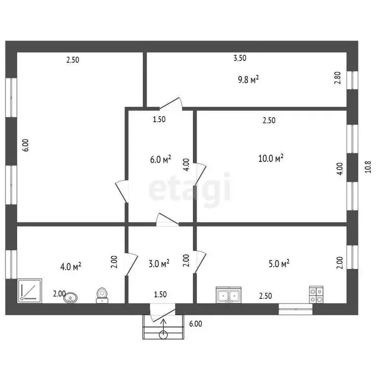Дом в Старый Крым, улица Котовского, 38Б (65.1 м) - Фото 1