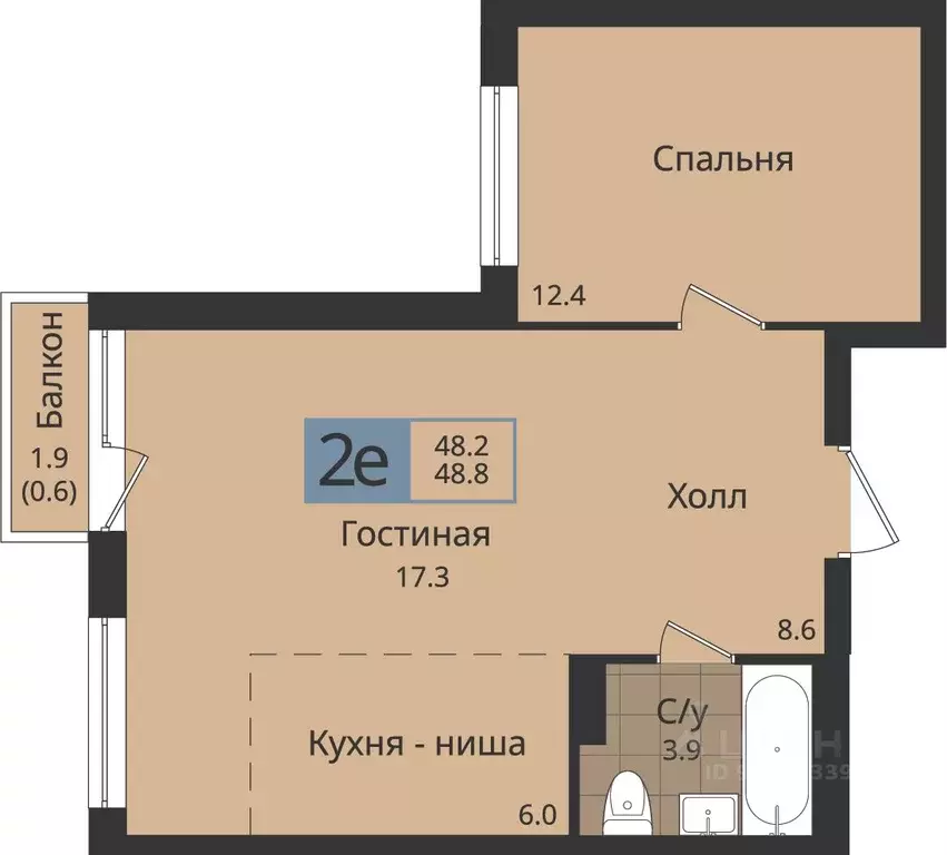 2-к кв. Пермский край, Пермь ул. Оборонщиков, 6 (48.8 м) - Фото 1