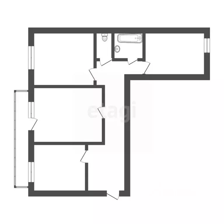 3-к кв. Томская область, Томск Солнечный мкр, ул. Герасименко, 1/13 ... - Фото 2