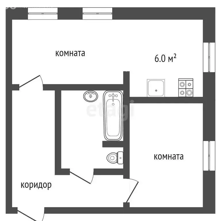 2-комнатная квартира: Мичуринск, Федеративная улица, 40 (45.5 м) - Фото 0