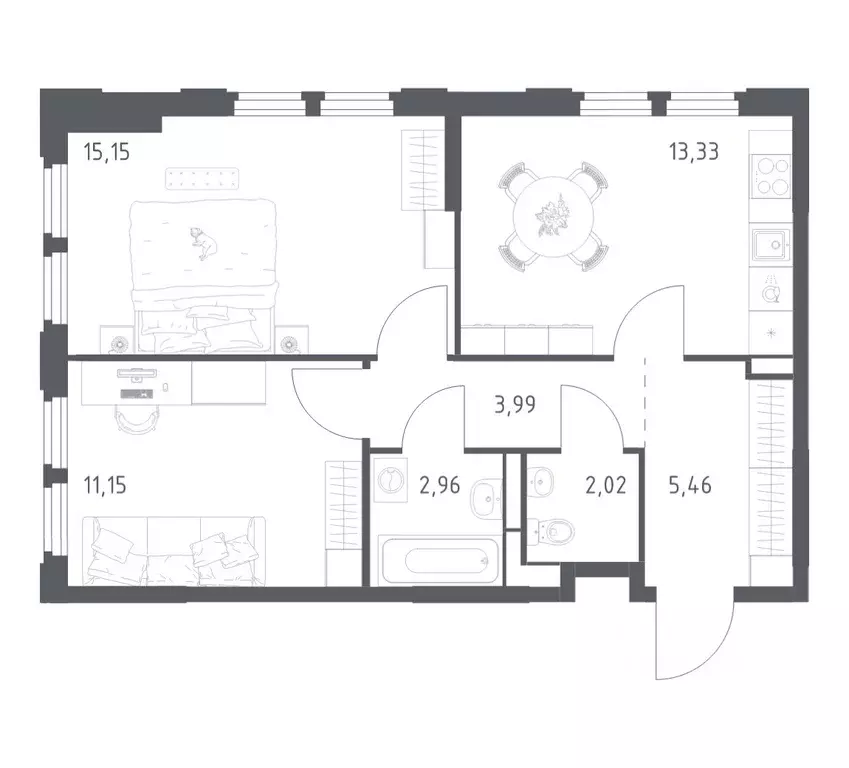 2-к кв. Московская область, Королев Юбилейный мкр, Космический Квартал ... - Фото 1
