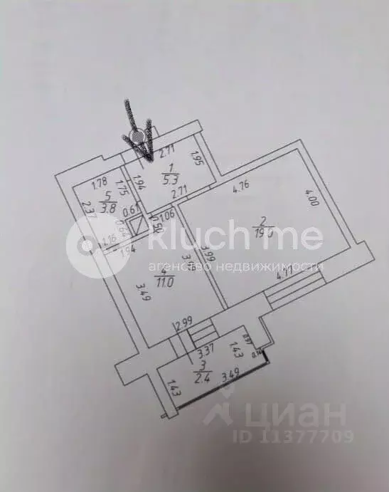 1-к кв. Татарстан, Казань ул. Гумера Баширова, 3А (43.1 м) - Фото 2
