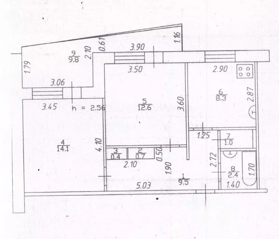 2-комнатная квартира: Вязьма, Полевая улица, 7 (49 м) - Фото 0
