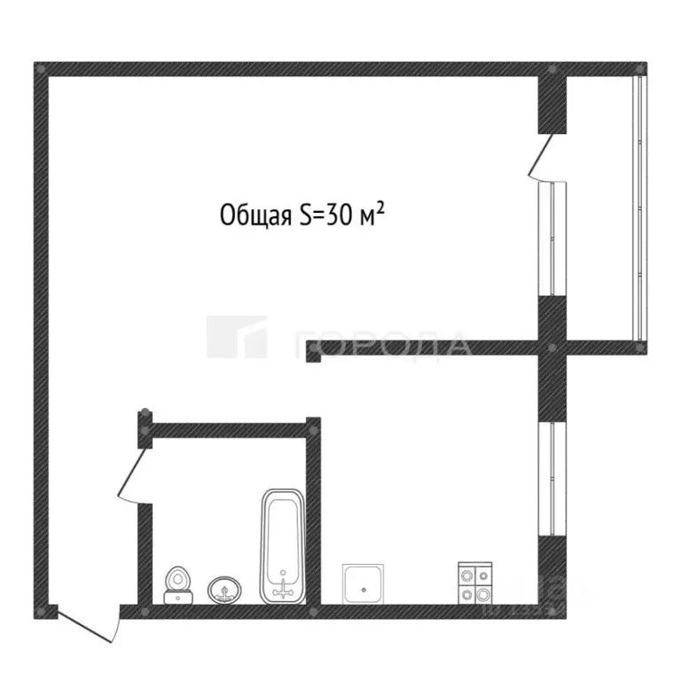 1-к кв. Алтайский край, Барнаул Комсомольский просп., 103 (30.0 м) - Фото 2
