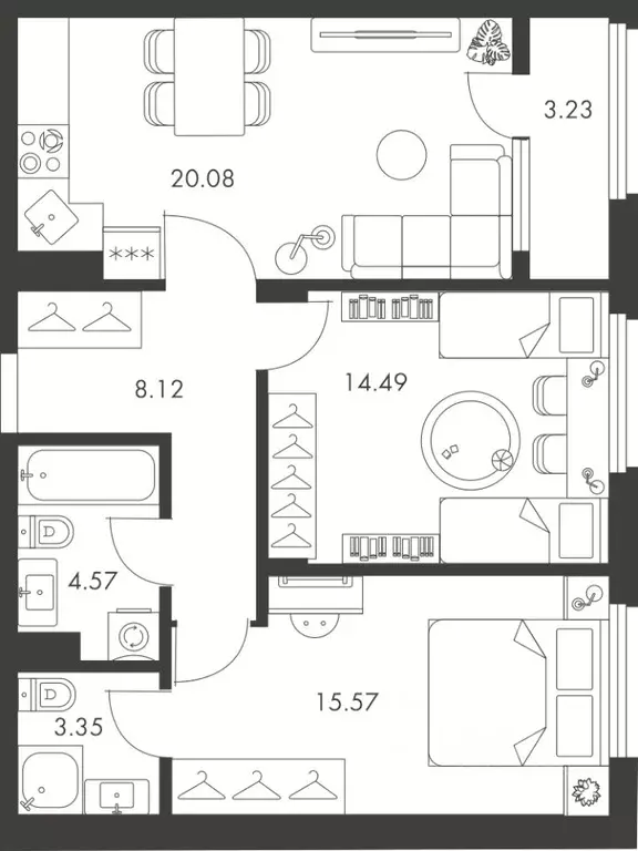 2-к кв. Тульская область, Тула ул. Карпова, 103А (69.41 м) - Фото 0