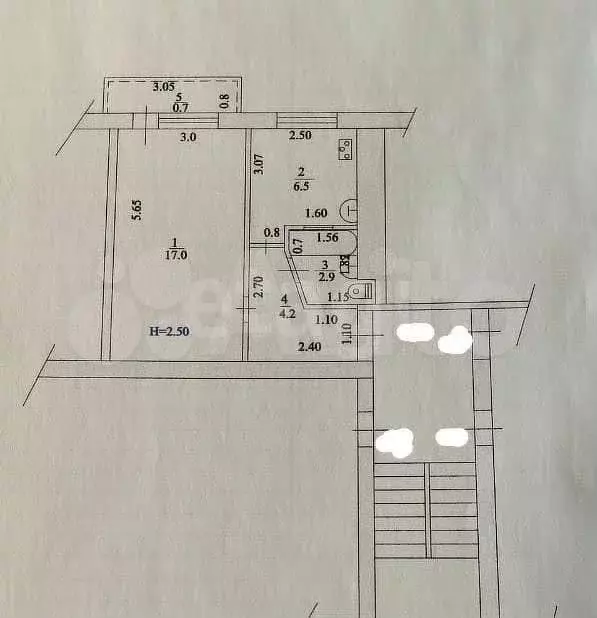 1-к. квартира, 30,6 м, 2/5 эт. - Фото 0