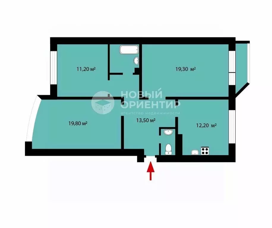 3-к кв. Свердловская область, Екатеринбург ул. Соболева, 21к1 (81.1 м) - Фото 2