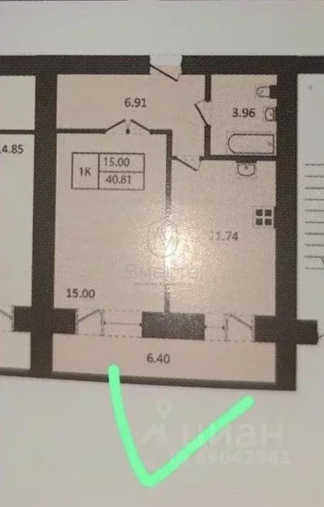 2-к кв. Новосибирская область, Новосибирск ул. Юности, 9 (42.4 м) - Фото 1