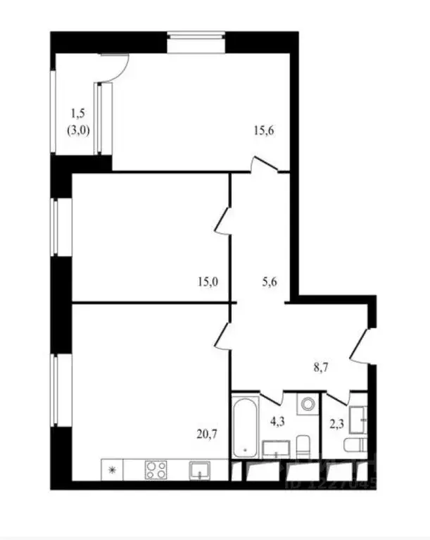 3-к кв. Москва ул. Фонвизина, 18 (76.4 м) - Фото 1