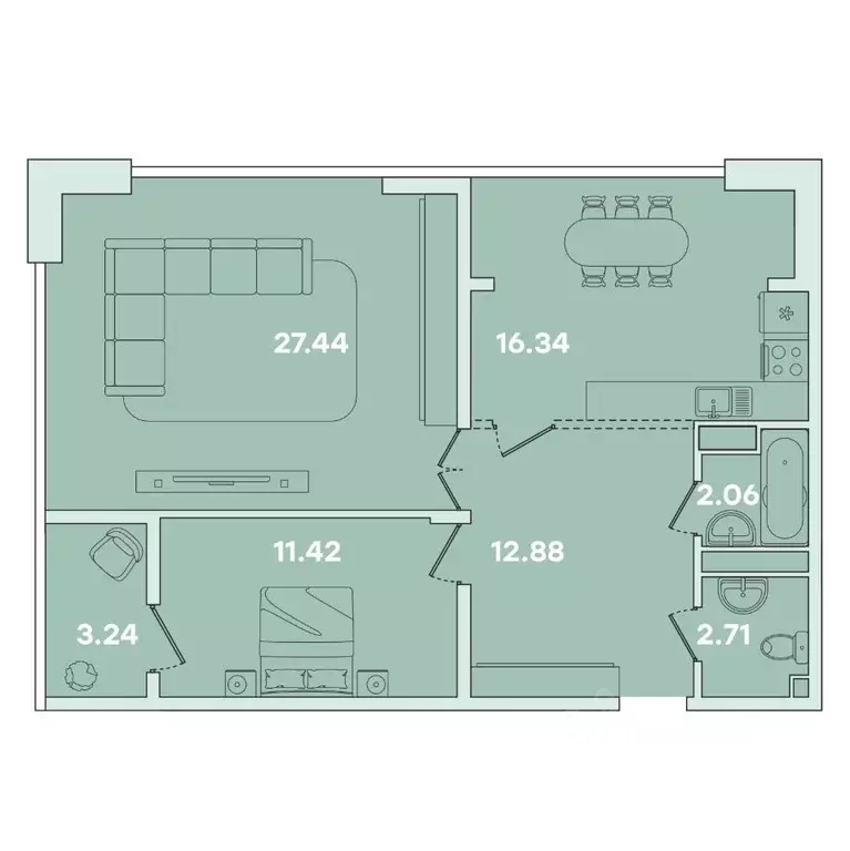 2-к кв. Иркутская область, Иркутск ул. Петрова, 18 (76.09 м) - Фото 0