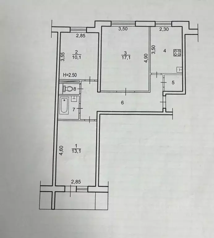3-к кв. Волгоградская область, Волгоград ул. Менжинского, 8 (65.0 м) - Фото 2