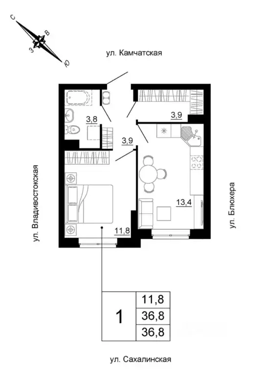 1-к кв. Свердловская область, Екатеринбург ул. Кронштадтская (36.8 м) - Фото 1