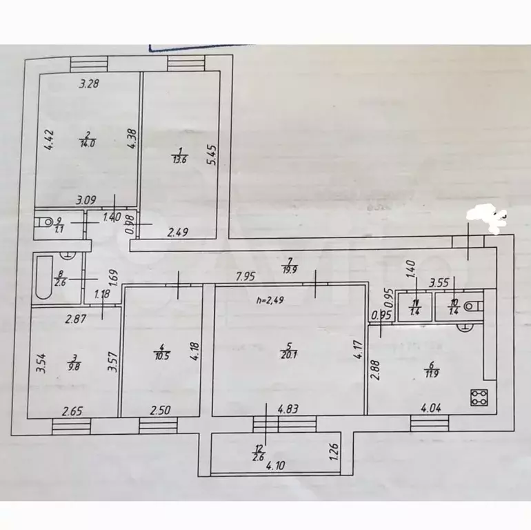 5-к. квартира, 110 м, 4/12 эт. - Фото 0