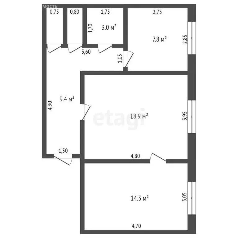 2-комнатная квартира: Кемерово, Ноградская улица, 2 (56.1 м) - Фото 0