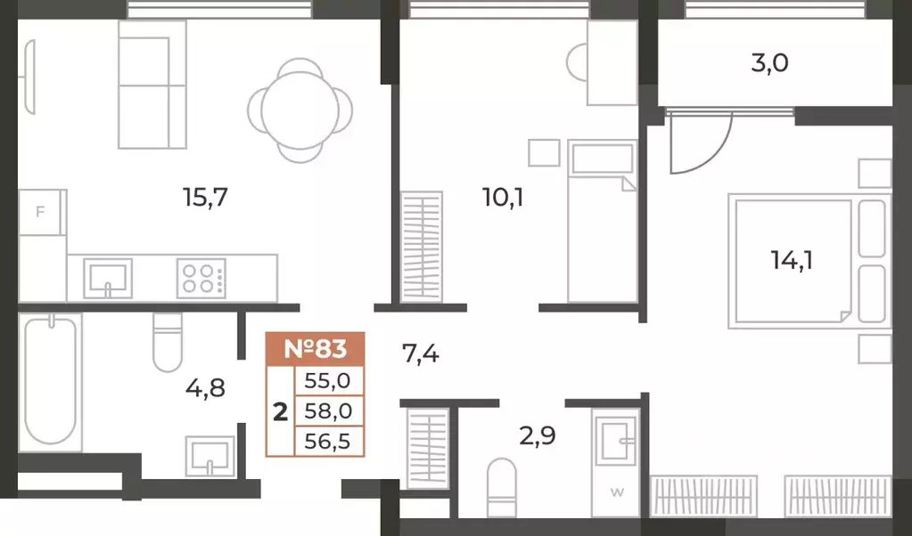 2-к кв. Крым, Симферополь ул. Караимская, 50 (56.5 м) - Фото 0