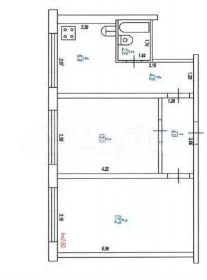 2-к. квартира, 47,6 м, 2/9 эт. - Фото 0