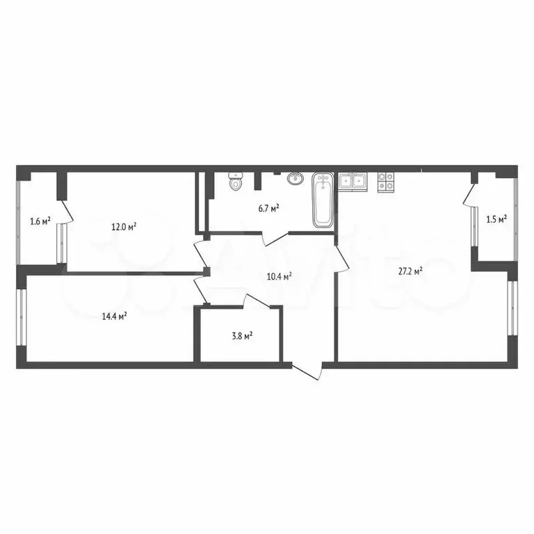 2-к. квартира, 75 м, 3/9 эт. - Фото 0