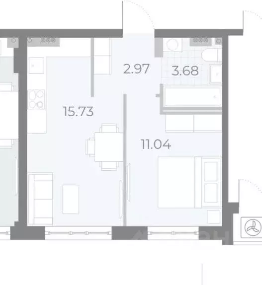 1-к кв. Санкт-Петербург Ремесленная ул., 15 (33.42 м) - Фото 1