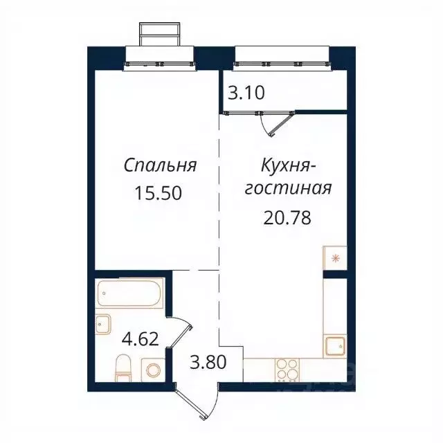 1-к кв. Иркутская область, Иркутск Байкальская ул., 246Б (47.8 м) - Фото 0