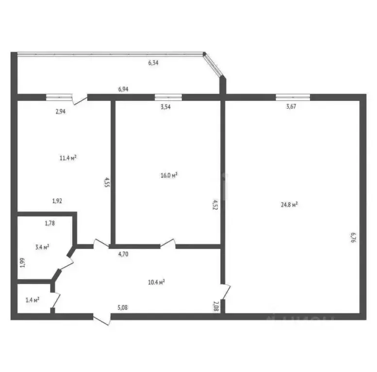 2-к кв. Амурская область, Благовещенск 2-й мкр, ул. Кантемирова, 23 ... - Фото 2