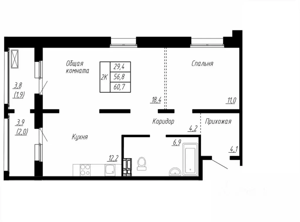 2-к кв. Ленинградская область, Тельмана Тосненский район, Сибирь жилой ... - Фото 1
