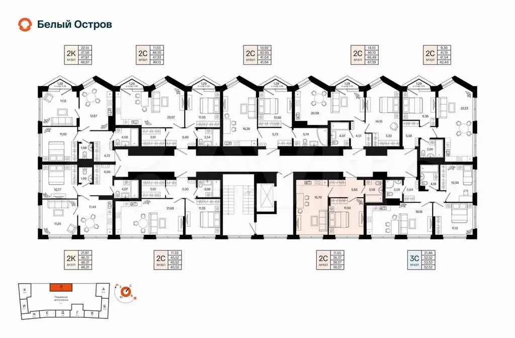 2-к. квартира, 36,4 м, 5/7 эт. - Фото 1