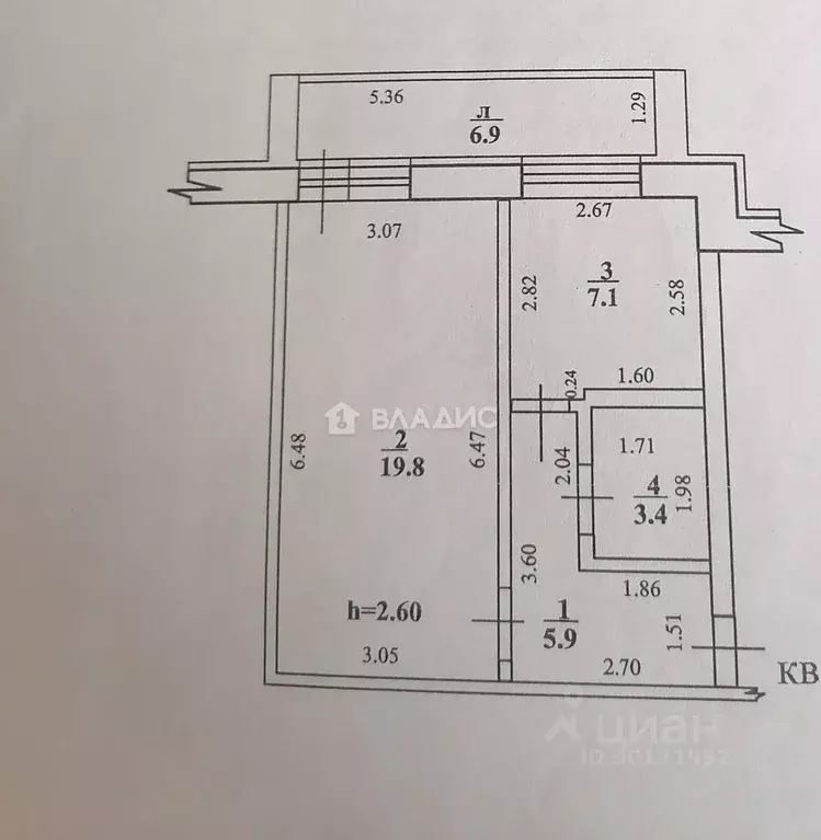 1-к кв. Башкортостан, Стерлитамак ул. Строителей, 12 (43.1 м) - Фото 2