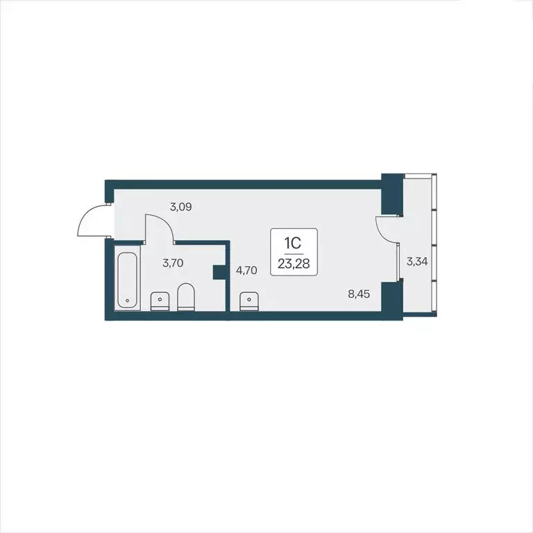 Квартира-студия: Новосибирск, улица Дуси Ковальчук, 385 (23.28 м) - Фото 0