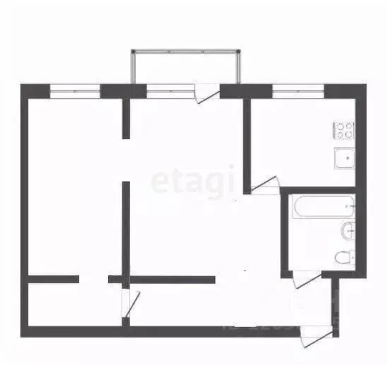 2-к кв. Кемеровская область, Новокузнецк ул. Тореза, 52 (45.9 м) - Фото 1