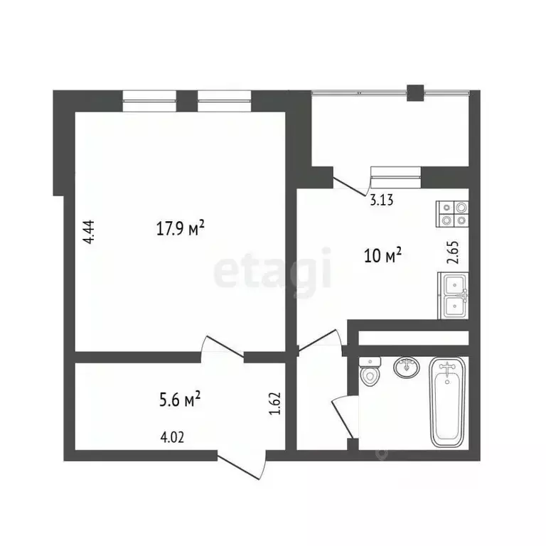 1-к кв. Москва 3-я Богатырская ул., 3 (38.4 м) - Фото 2