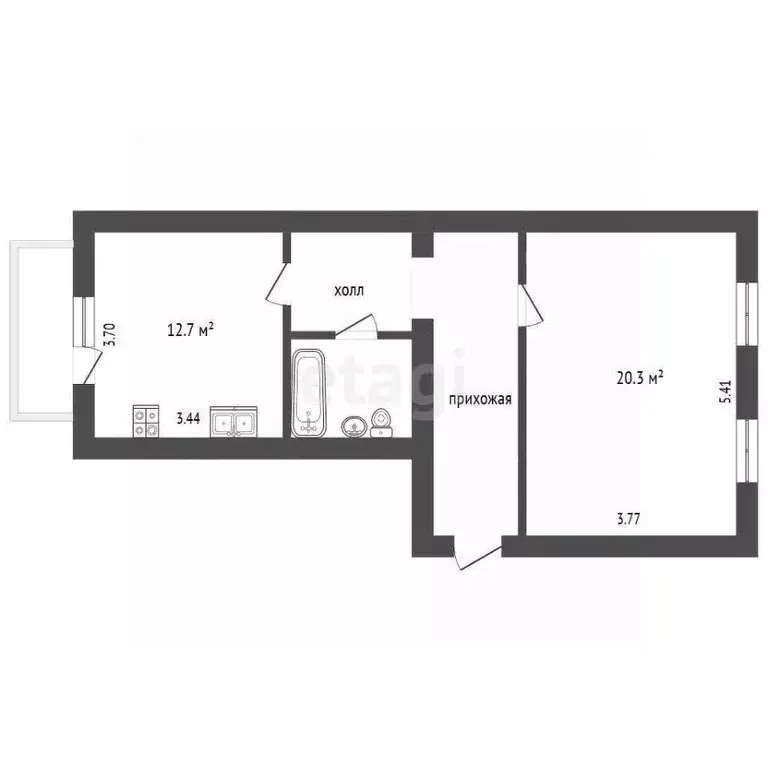 1-к кв. Ярославская область, Ярославский муниципальный округ, пос. ... - Фото 2