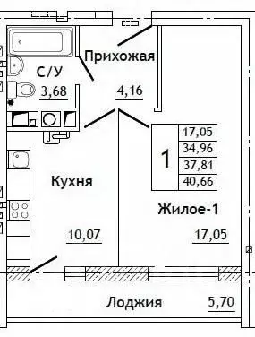 1-к кв. Смоленская область, Смоленский муниципальный округ, д. ... - Фото 1