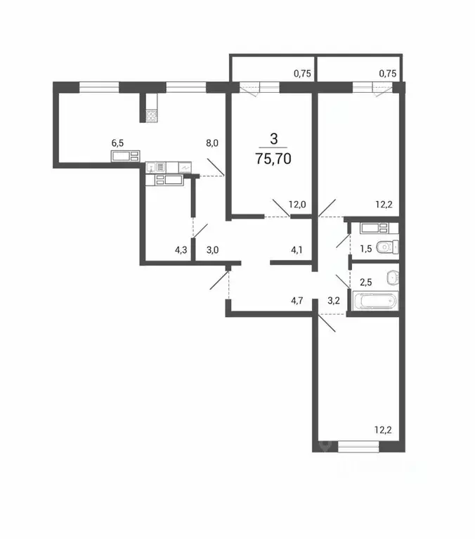 3-к кв. Курганская область, Курган Заозерный жилрайон, 16-й мкр,  ... - Фото 0