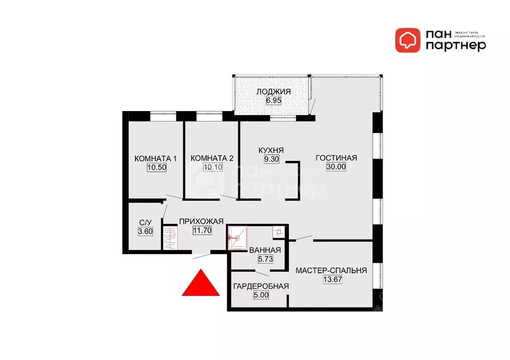 3-к кв. Санкт-Петербург Комендантский просп., 58к1 (100.0 м) - Фото 1