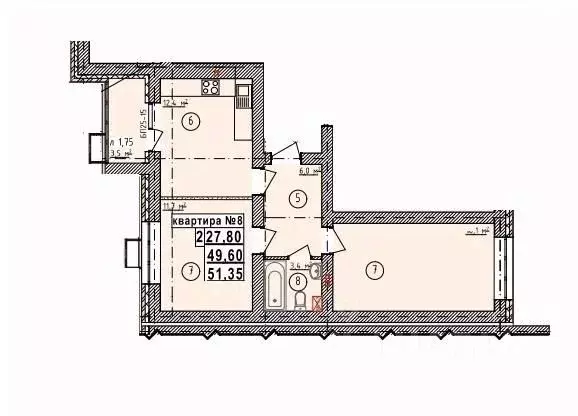 2-к кв. Липецкая область, Усмань Северо-Восточный мкр,  (51.35 м) - Фото 1