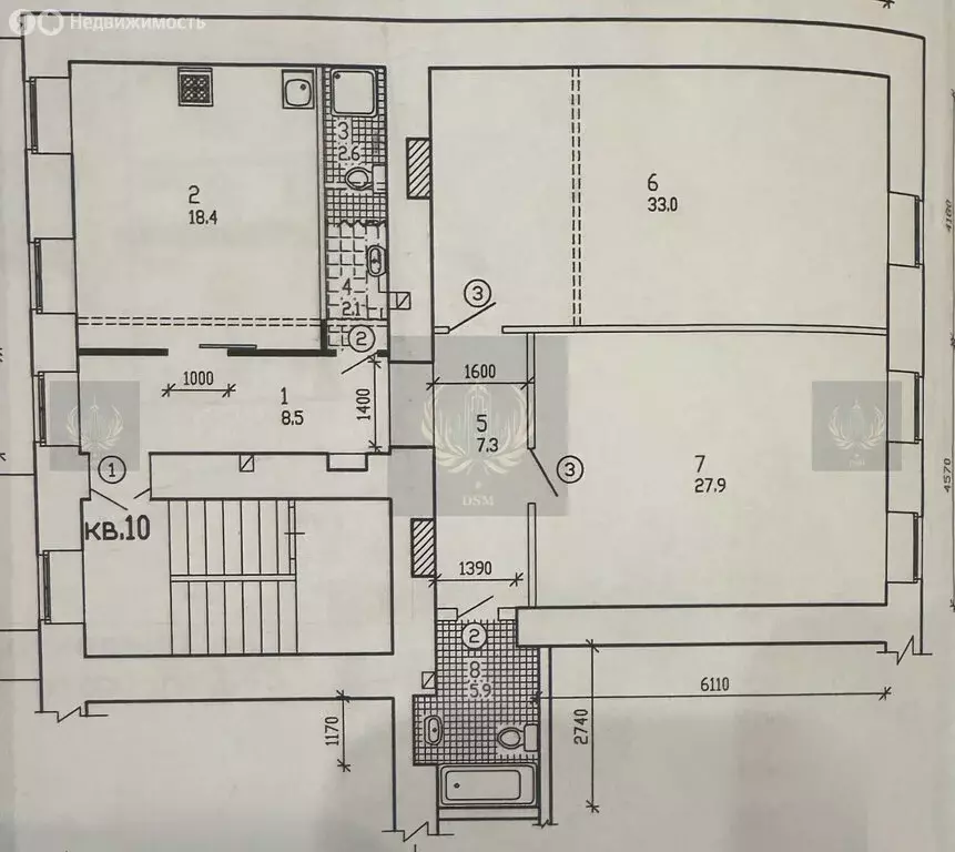 2-комнатная квартира: Санкт-Петербург, улица Рылеева, 15 (105.3 м) - Фото 2