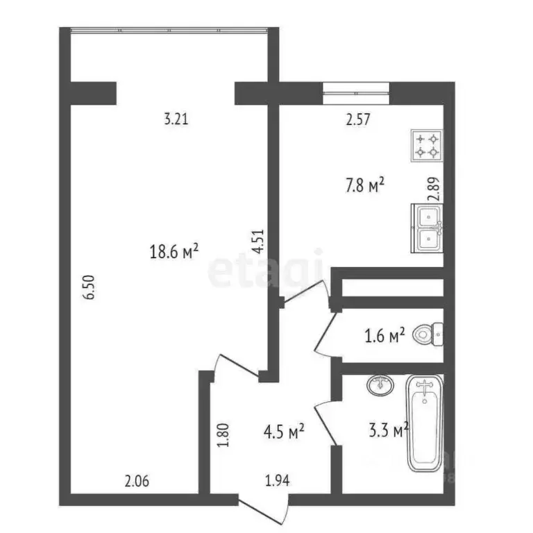 1-к кв. Крым, Сакский район, с. Орехово ул. Центральная (35.8 м) - Фото 2