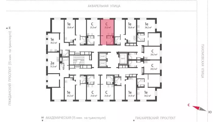 Квартира-студия: Санкт-Петербург, Пахомовская улица, 12к1 (20.8 м) - Фото 1