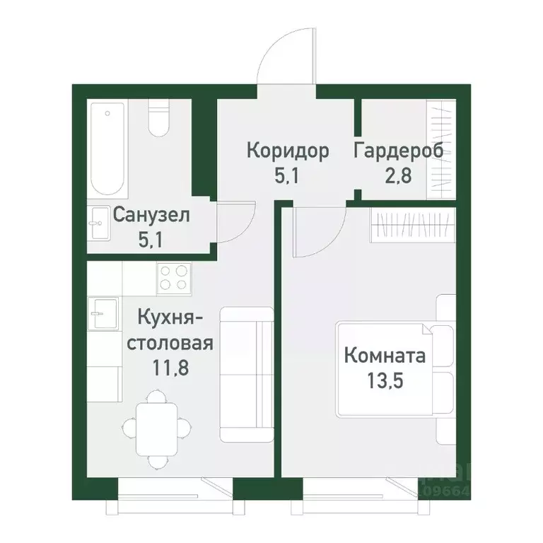 1-к кв. Челябинская область, Челябинский городской округ, пос. ... - Фото 0