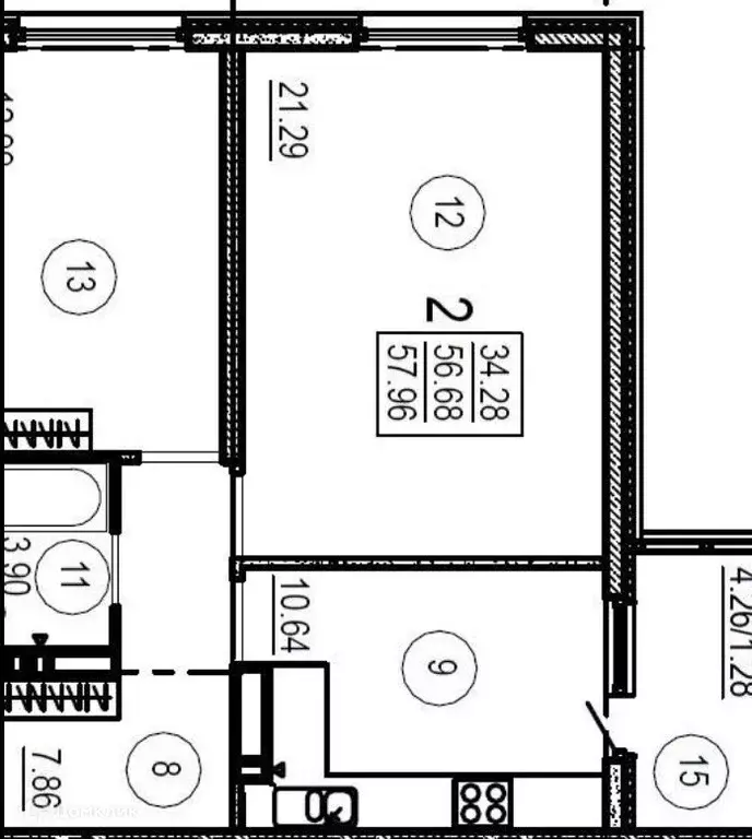 Продаётся 2-к квартира, 58 м - Фото 0