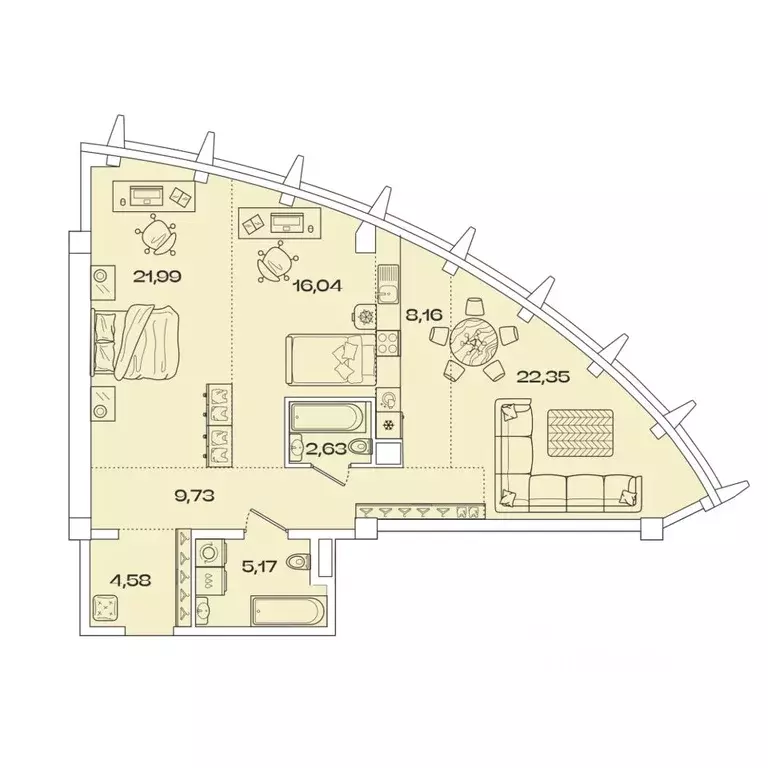 3-к кв. Иркутская область, Иркутск наб. Верхняя (90.65 м) - Фото 0