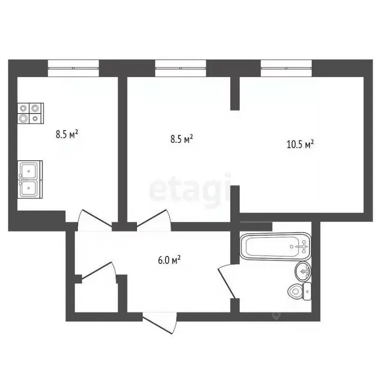 1-к кв. Камчатский край, Петропавловск-Камчатский Дальняя ул., 26 ... - Фото 2